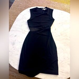 Elizabeth And James Black Shift Dress With a Sexy Mesh Side (size S)